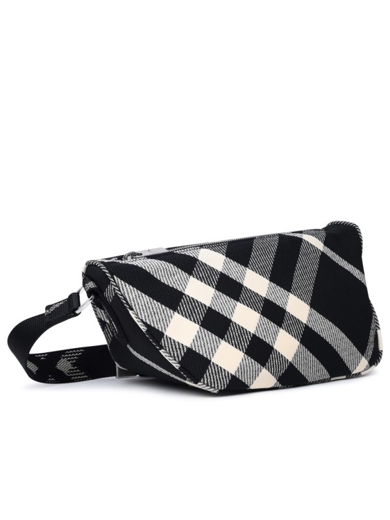 Shop Burberry Shield Messenger' Black Cotton Blend Crossbody Bag In Grey