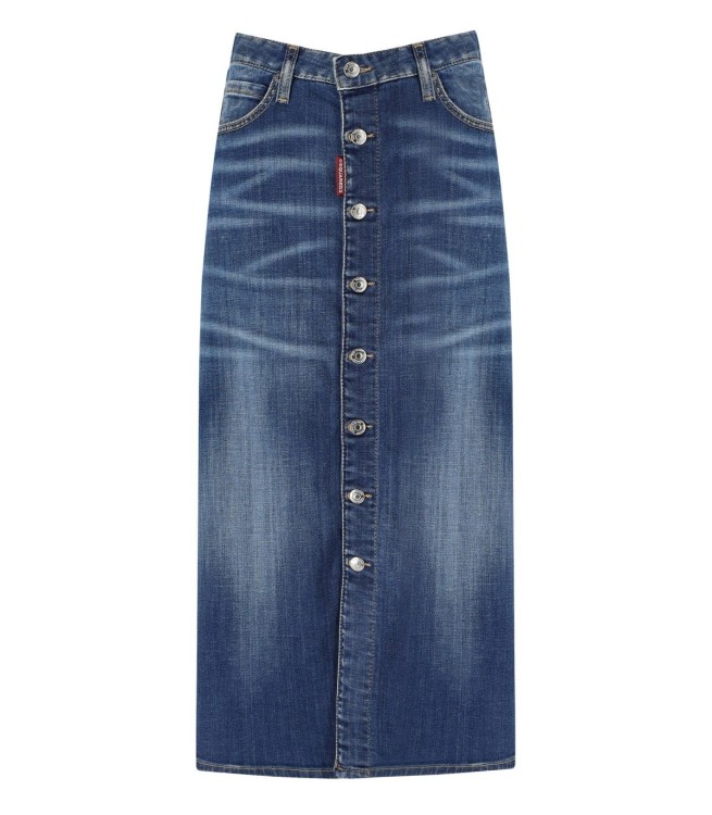 Shop Dsquared2 Blue Denim Long Skirt