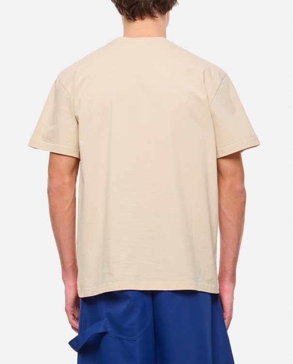 Shop Jw Anderson Logo Embroidery T-shirt In Neutrals