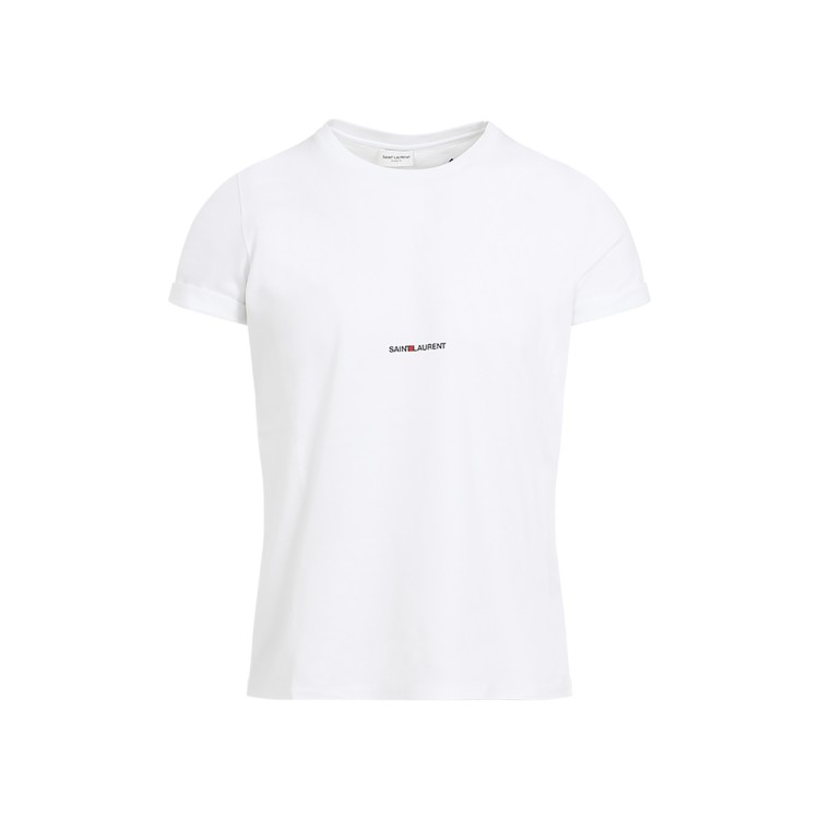 Saint Laurent Logo-print Cotton T-shirt In White