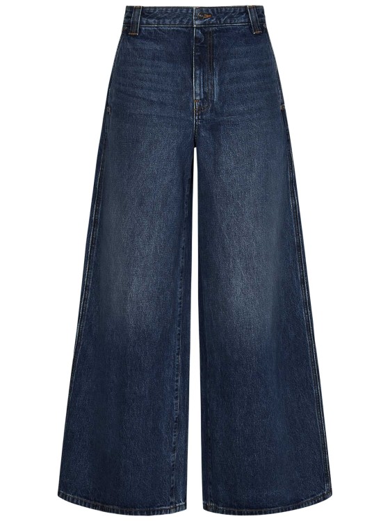 Shop Khaite Ny Oversized Wide-leg Jeans In Blue