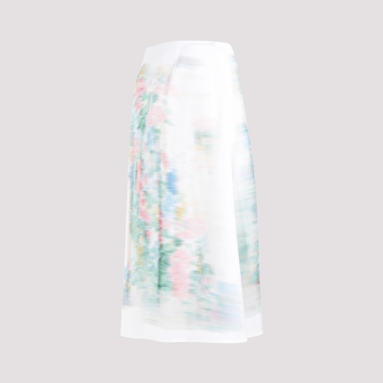 Shop Loewe White Silk Skirt