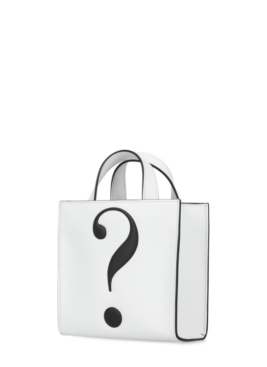 Shop Moschino Leather Shoulder Bag In White