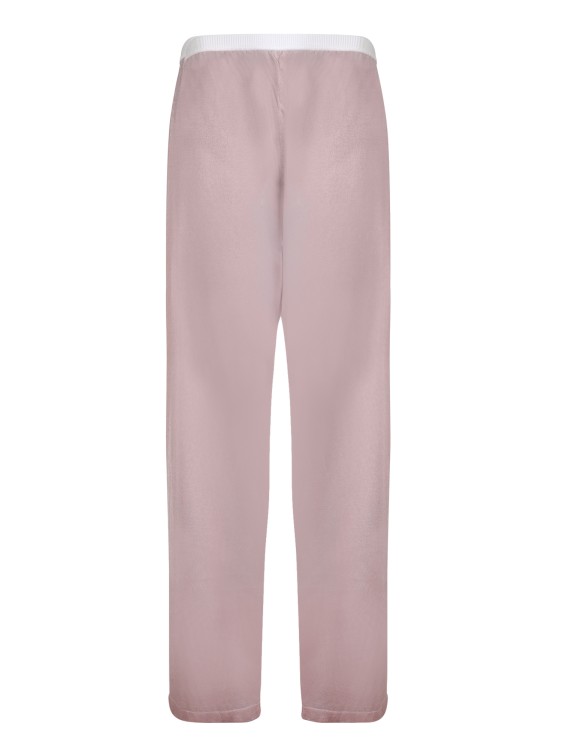 Maison Margiela Wide Leg Semi-sheer Trousers In Pink