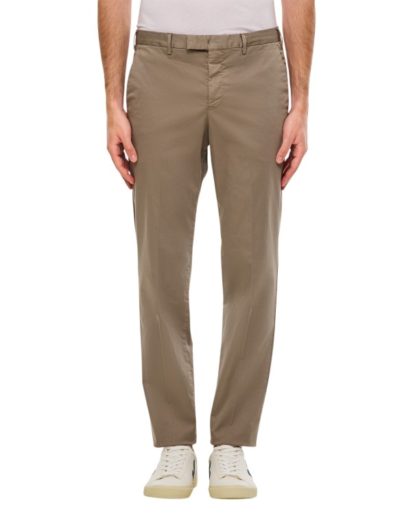 Shop Pt01 Cotton Trousers In Brown