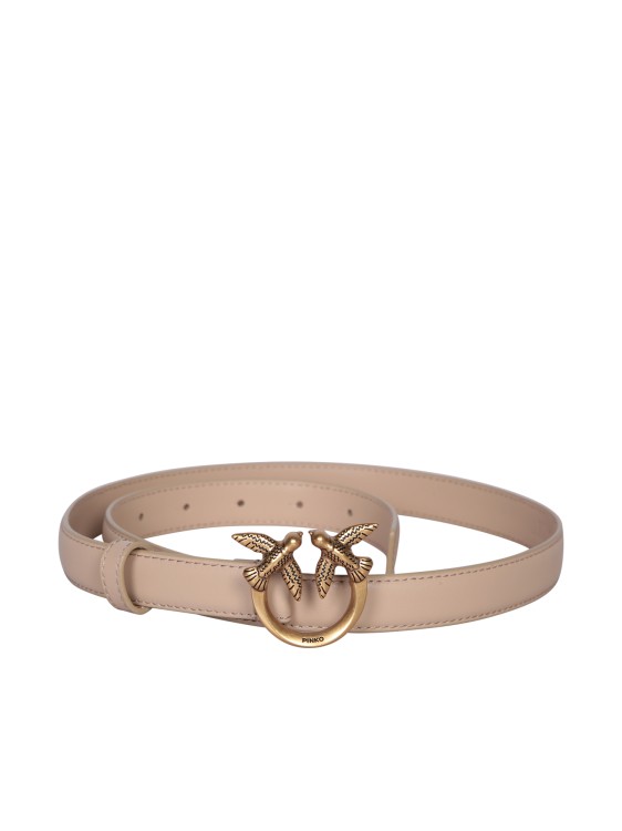 Pinko Love Berry Logo-plaque Leather Belt In Pattern