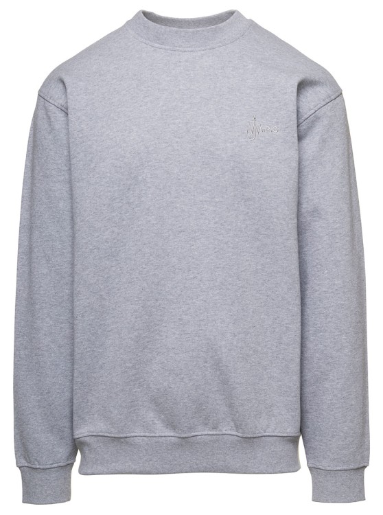 Shop Apc Rene' Gey Crewneck Sweatshirt With Embroidery In Cotton In Grey