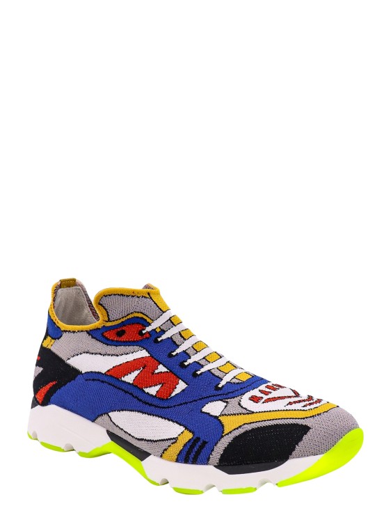 Shop Marni Multicolor Knit Sneakers With Print