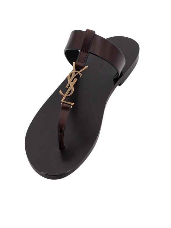 Shop Saint Laurent Leather Sandals In Black