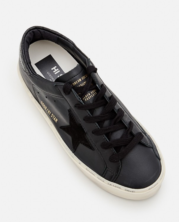 Shop Golden Goose Black Leather Sneakers In Grey