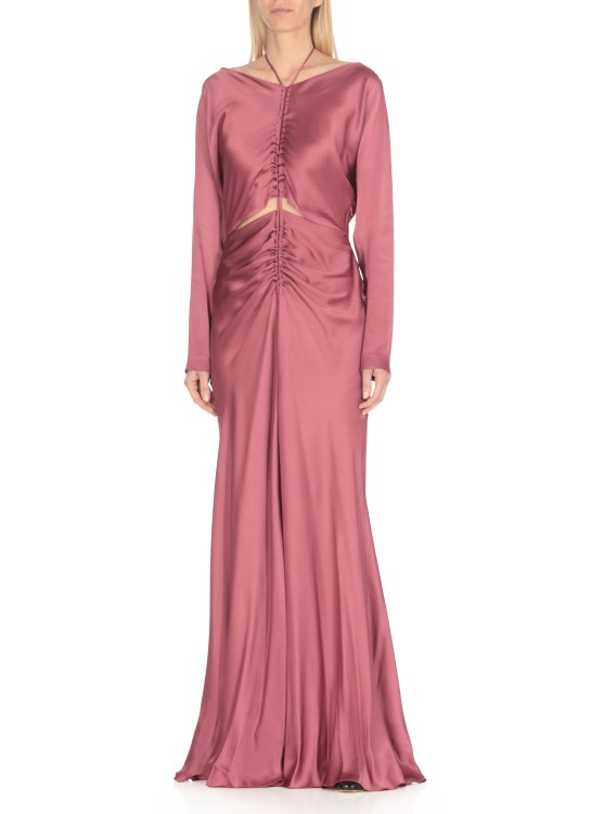 Shop Alberta Ferretti Draped Dress In Pink