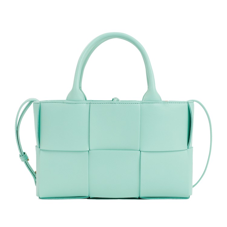 Bottega Veneta Celadon Leather Mini Arco Bag In Blue