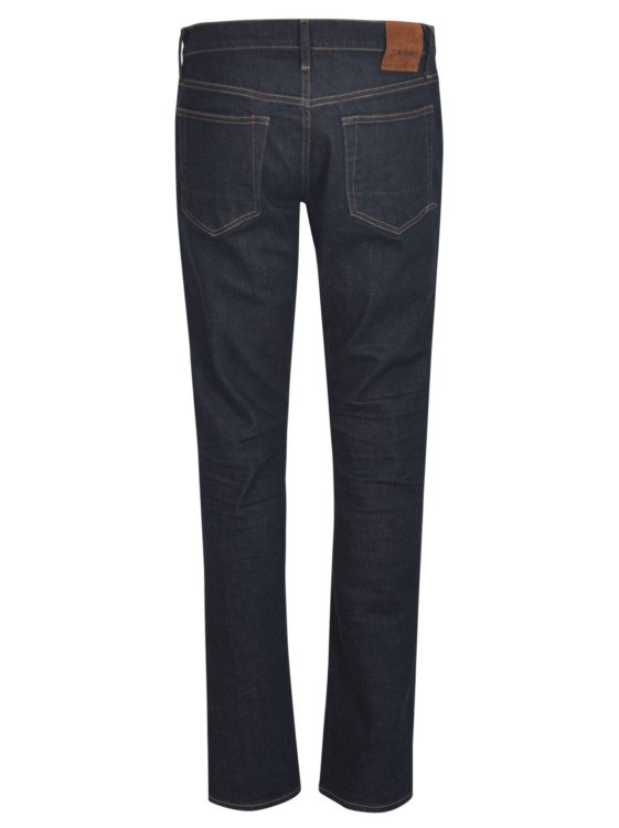 Shop Tom Ford Navy Blue Contrast-stitching Straight-leg Jeans In Black