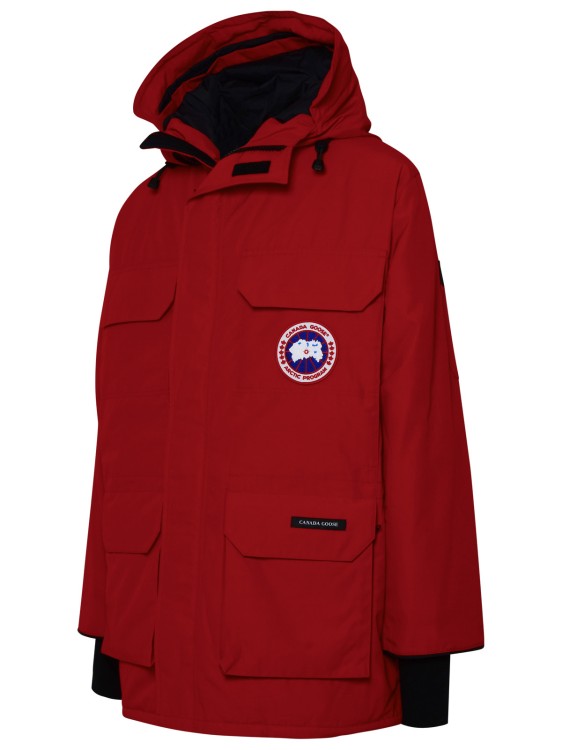 Shop Canada Goose Expedition Parka In Red Cotton Blend