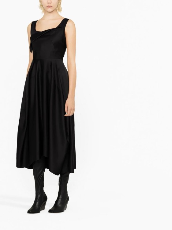Shop Alexander Mcqueen Maxi Asymmetric Black Dress