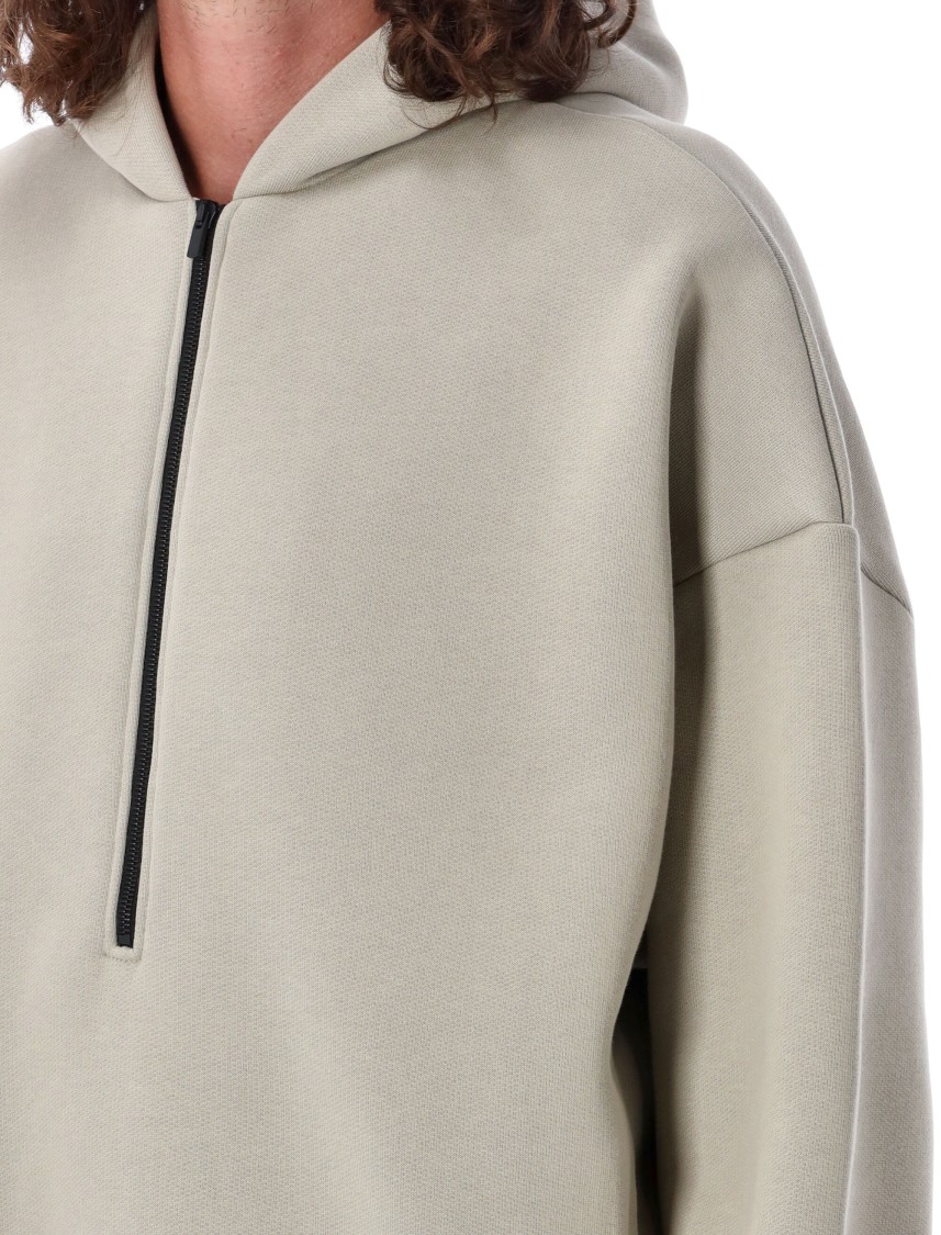 Shop Fear Of God Half Zip Hoodie In Neutrals