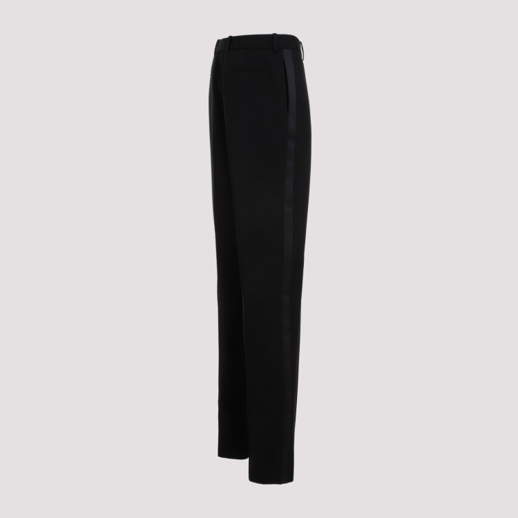 Shop Saint Laurent Black Wool Trouser Tux