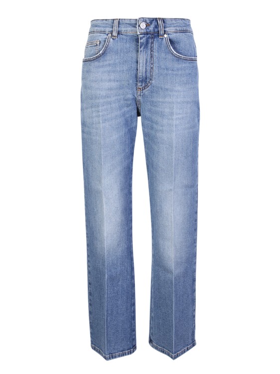 Stella Mccartney Vintage Medium Blue 90's Crop Flare Jeans In Neutrals