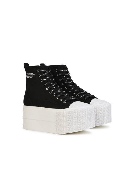Shop Marc Jacobs (the) 'hight Top Platform' Black Tela Sneakers In White