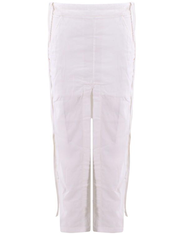 Shop Ann Demeulemeester Long Cotton Skirt With Slits In White