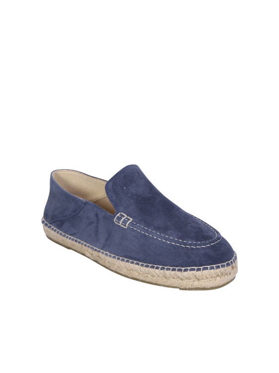 Shop Manebi Blue Suede Traveler Loafers Espadrilles