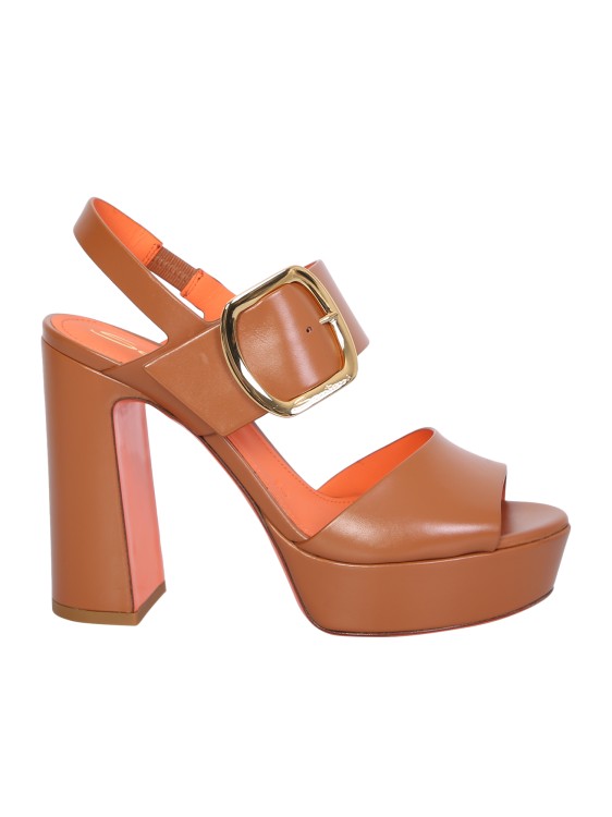 Shop Santoni Brown High-heeled Sandals