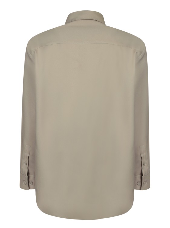 Shop Off-white Embroidered Ow Logo Beige Overshirt In Neutrals
