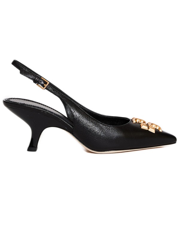 Tory Burch Eleanor Pointed Toe Slingback Pump In Black