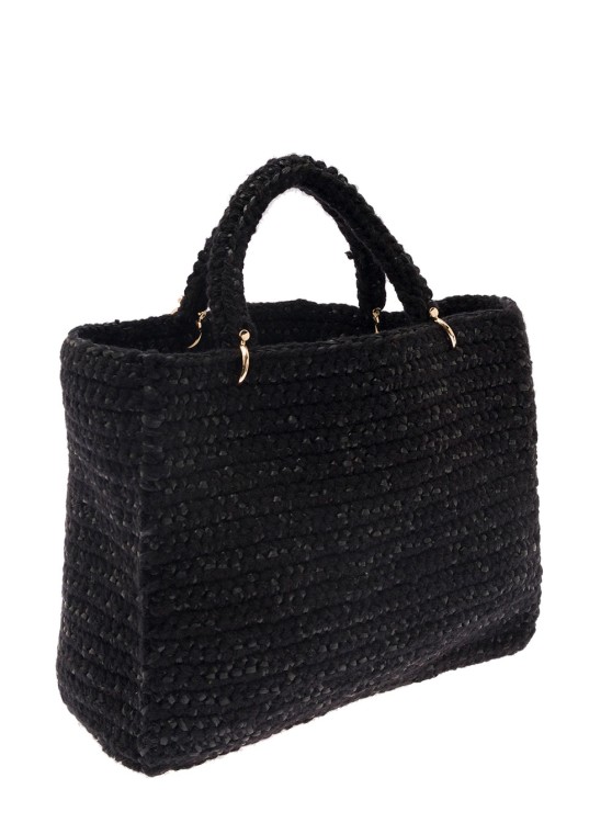 Shop Chica Braided Design Tote Bag In Black Wool