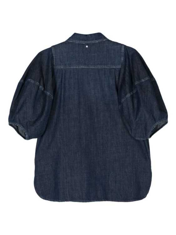 Shop Lorena Antoniazzi Blue Puff-sleeves Denim Shirt