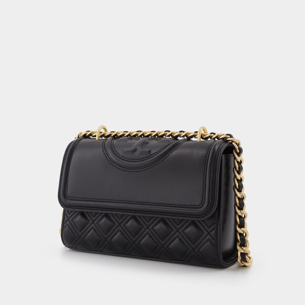 Tory Burch Fleming Small Hobo Bag - Black - Leather In Black