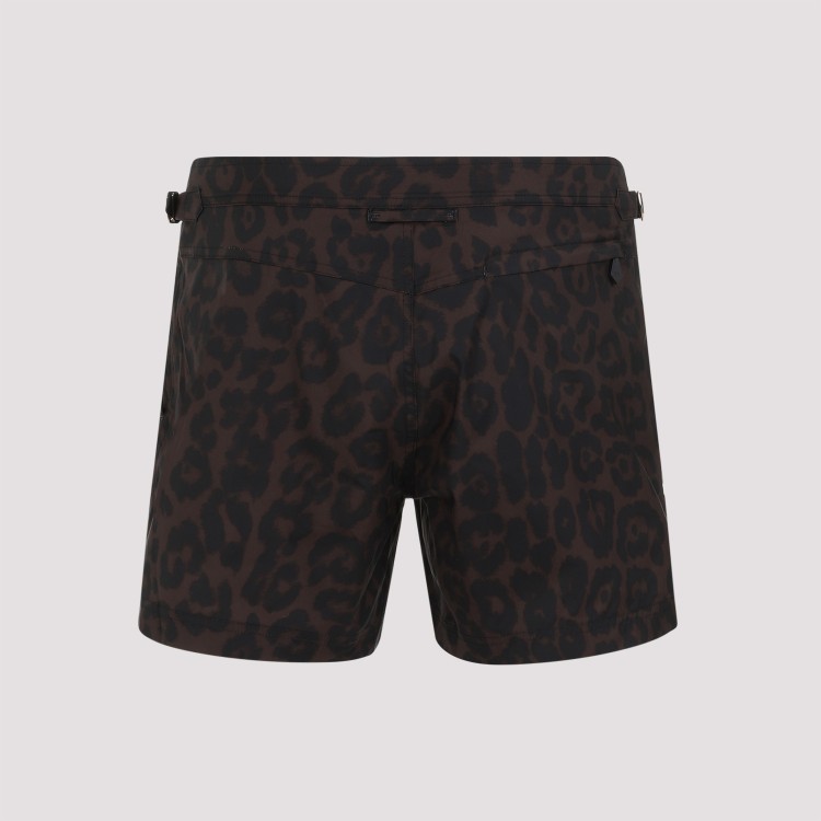 Shop Tom Ford Cheetah Brown Swimwear In Black