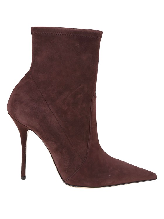 Shop Casadei Scarlet Ankle Boot In Stretch Suede In Brown