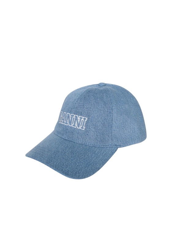 Shop Ganni Blue Denim Cap
