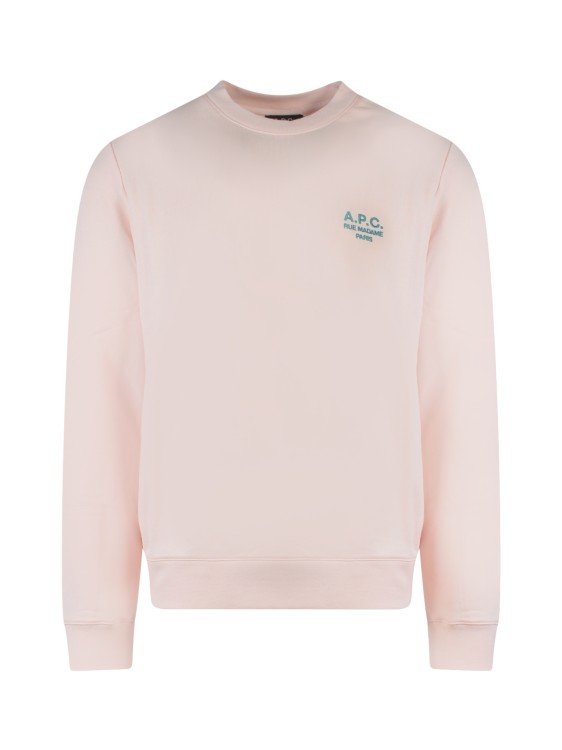 Shop Apc Cotton Sweatshirt With Embroidered Logo In Neutrals