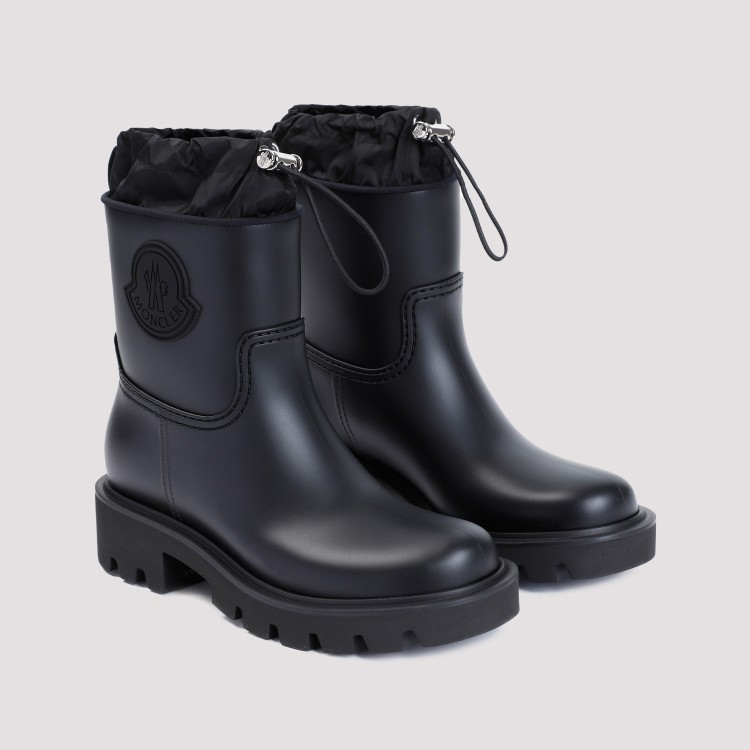 Moncler Kickstream Rubber Wellington Ankle Boots In Black