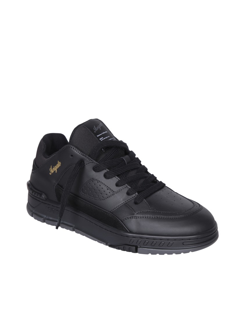 Shop Axel Arigato Calf Leather Sneakers With Suede Accents And Statement Design In Black