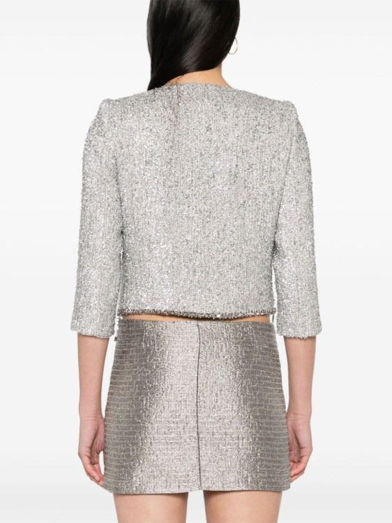 Shop Elisabetta Franchi Tweed Jacket In Grey