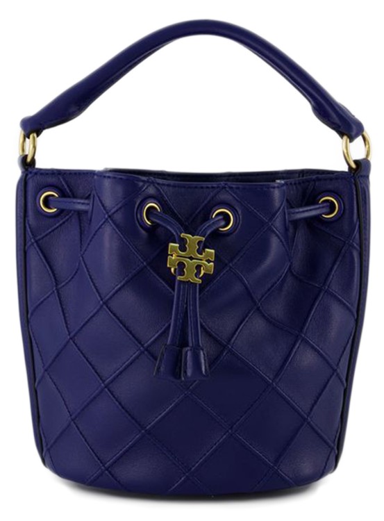 Fleming Soft Bucket Handbag - Tory Burch - Navy Day - Leather