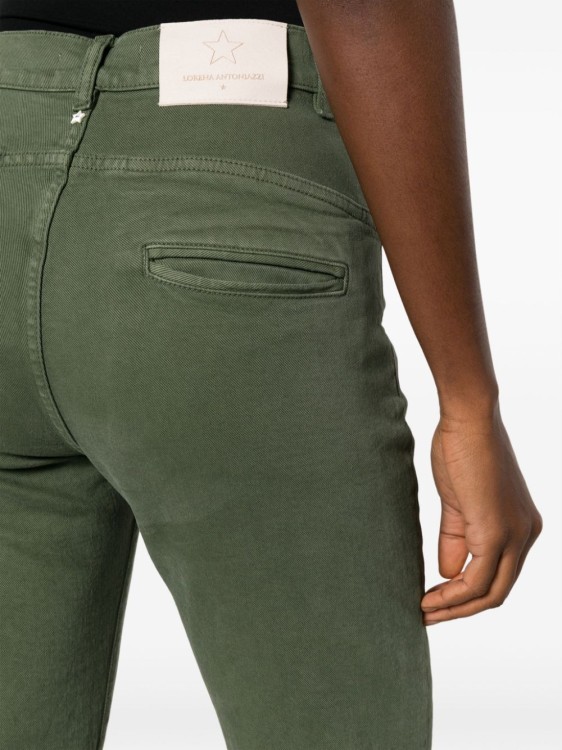 Shop Lorena Antoniazzi Khaki Slim Cut Denim Pants In Green