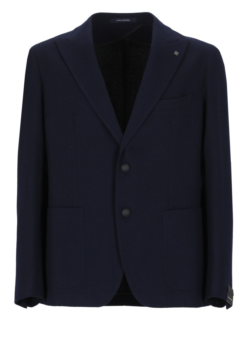 Tagliatore Stretch Wool Three-pieces Suit In Blue
