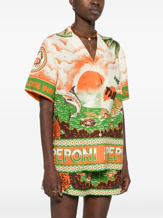 Shop Alemais Bungalow Artwork-print Multicolored Shirt