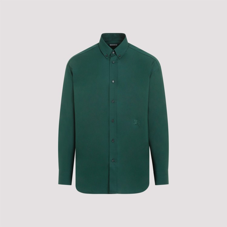 Shop Burberry Green Cotton Shirt