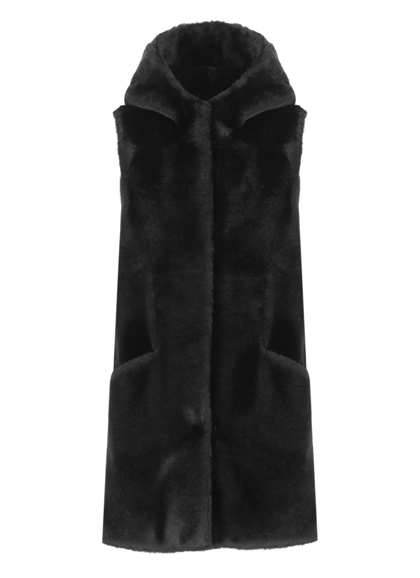 Betta Corradi Faux Fur Coat In Black