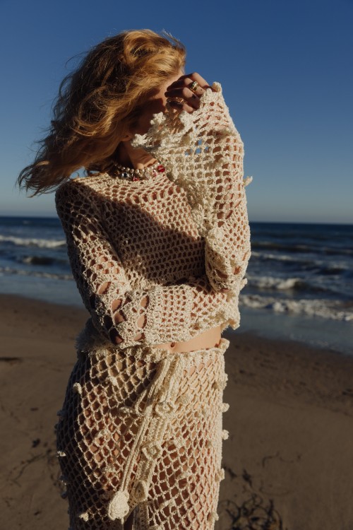 Shop Andreeva White Handmade Crochet Skirt