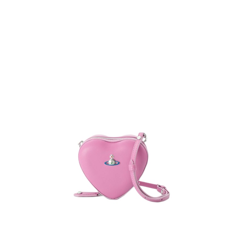 Shop Vivienne Westwood Mini Heart Crossbody - Leather - Pink