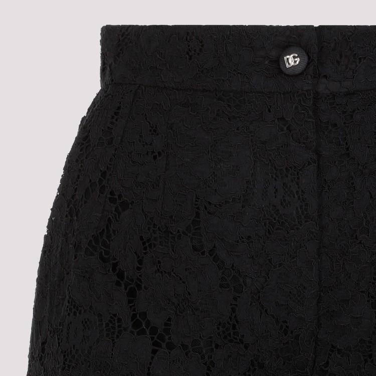 Shop Dolce & Gabbana Black Cotton Lace Pants