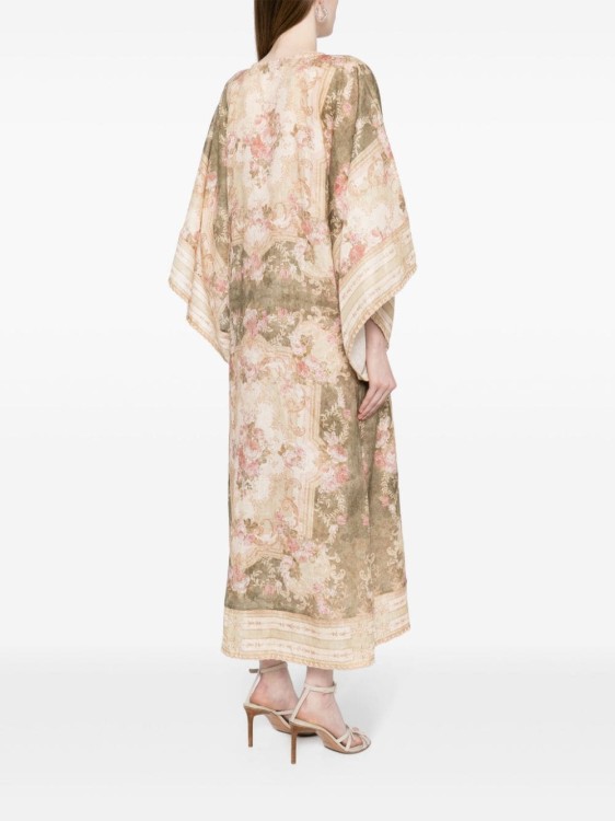 Shop Zimmermann Floral-print Linen Maxi Dress In Multicolor