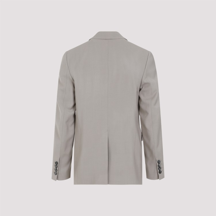 Shop Ami Alexandre Mattiussi Ami Light Taupe Virgin Wool Two Buttons Jacket In Grey