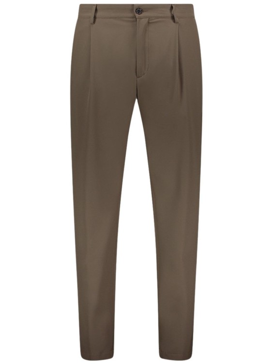 Paul & Shark Stretch Nylon Pleated Trousers In Grey